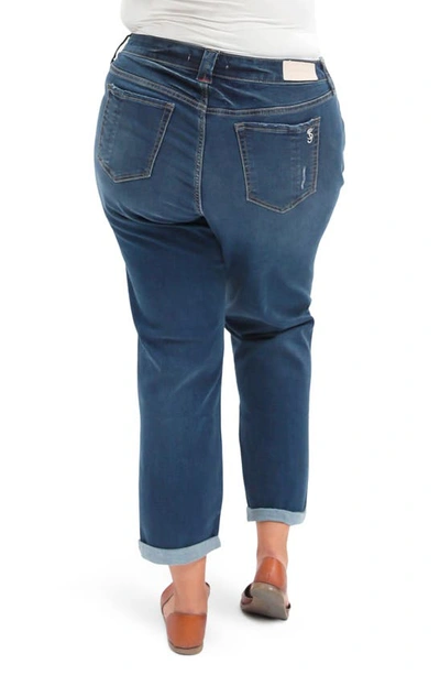 Slink Jeans Mid Rise Crop Boyfriend Jeans In Kennedi