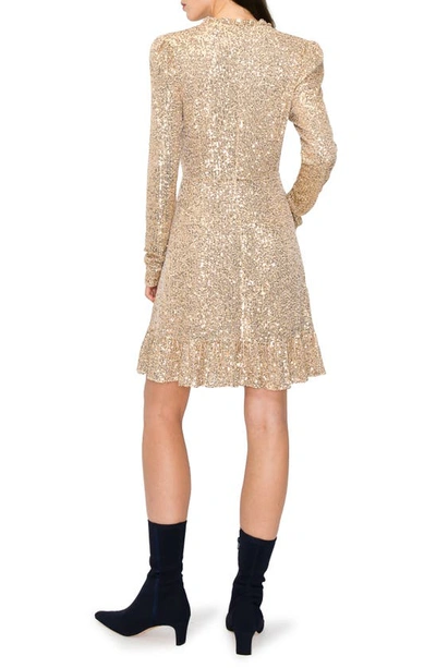 Shop Melloday Sequin Long Sleeve Cocktail Dress In Champagne