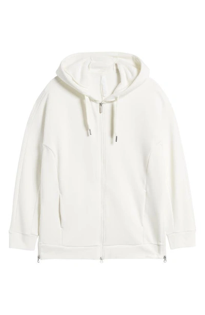 Shop Zella Amazing Fleece Full Zip Hoodie In Ivory Egret