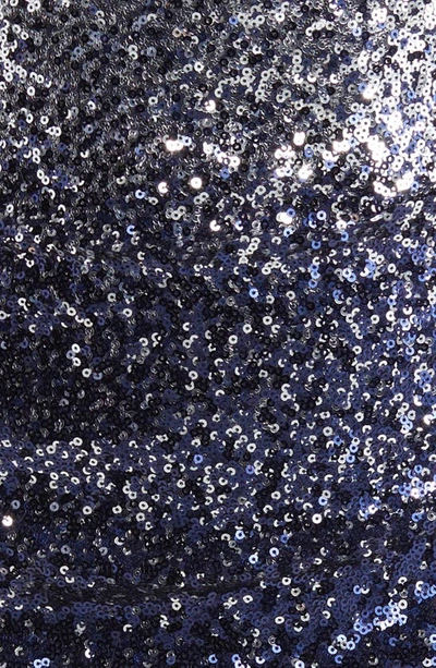 Shop Jewel Badgley Mischka Ombré Sequin Halter Neck Cocktail Minidress In Blue Multi