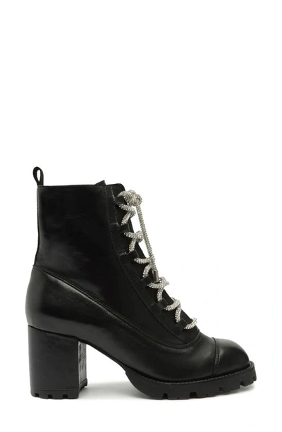 Shop Schutz Kaile Mid Glam Lace-up Bootie In Black