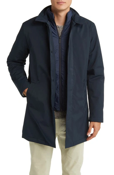 Nn07 Blake 8240 Waterproof Trench Coat In Navy Blue