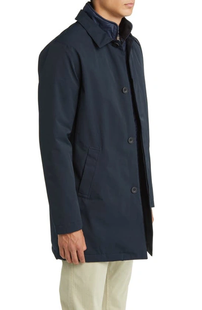 Nn07 Blake 8240 Waterproof Trench Coat In Navy Blue
