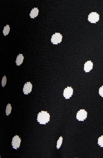 Shop Balmain Polka Dot Halter Neck Minidress In Eer Black/ Natural