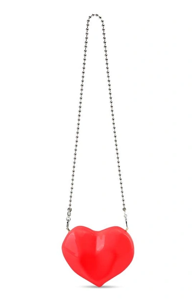 Shop Simon Miller Molded Heart Faux Patent Leather Handbag In Mod Orange
