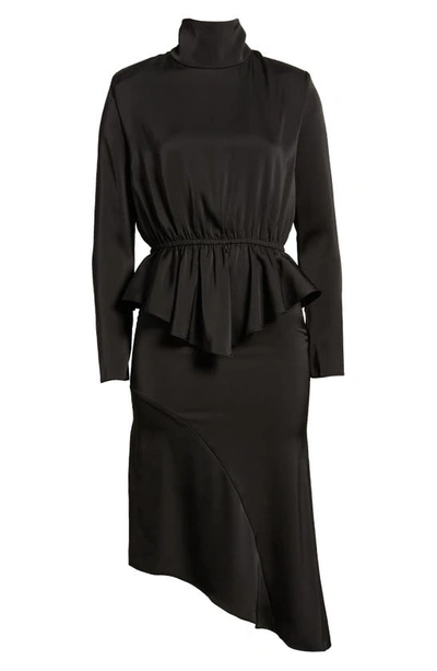 Shop Nikki Lund Roxy Long Sleeve Top & Asymmetric Hem Skirt In Black