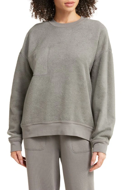 Lunya Silksweats Reversible Pocket Sweatshirt In Ebbing Fog