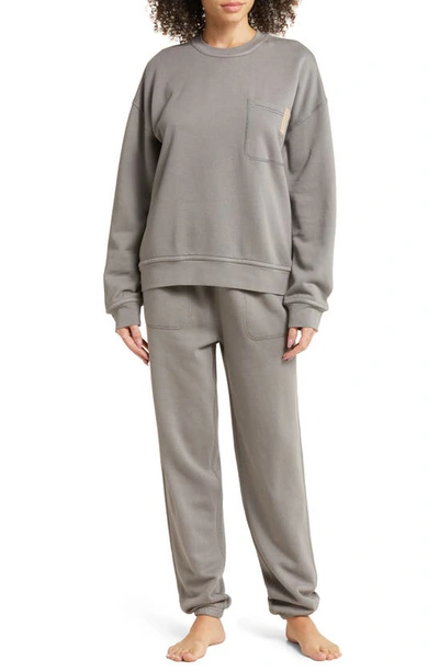 Shop Lunya Silksweats™ Oversize Cotton Blend Pajama Sweatshirt In Ebbing Fog