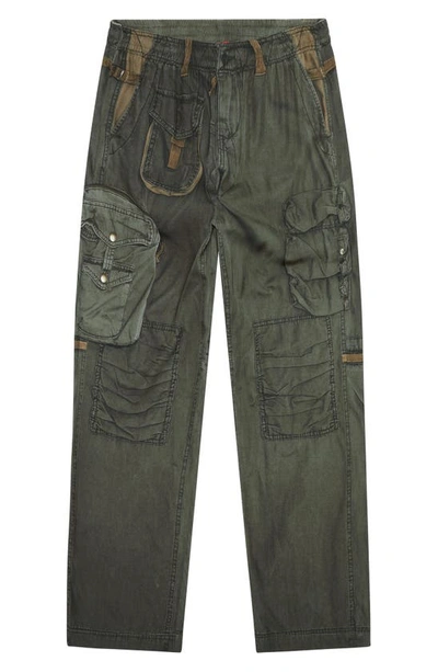 Shop Diesel P-fergy-pop Regular Fit Faux Pocket Cargo Pants In Green