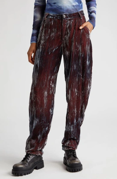 Shop Collina Strada Grr Crushed Velvet Pants In Smokey