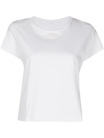 Shop Alexander Wang T-shirt W/puff Logo & Bound Neck Clothing In 100 White