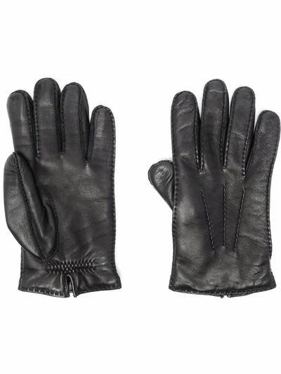 Shop Ami Alexandre Mattiussi Ami Paris Paris Ami De Coeur Leather Gloves In Black