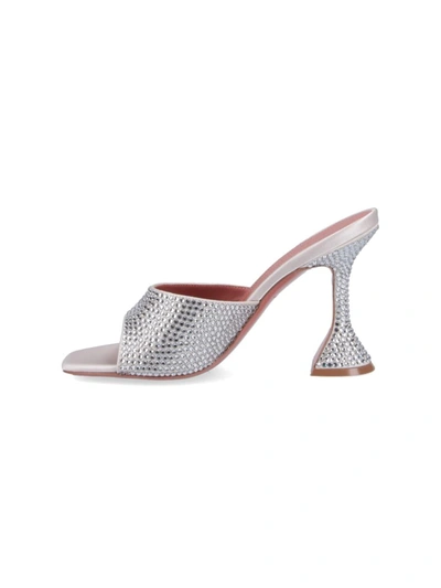 Shop Amina Muaddi Sandals In Silver