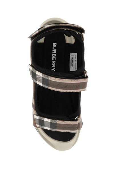 Shop Burberry 'arthur Check' Sandals In Multicolor