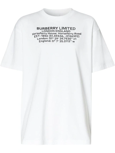 Shop Burberry Text Print T-shirt In White