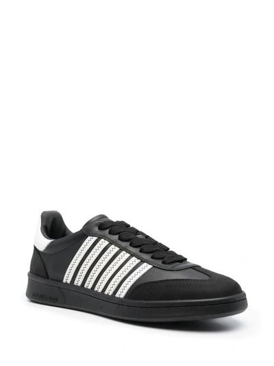 Shop Dsquared2 Boxer Low-top Sneakers In Nero+bianco