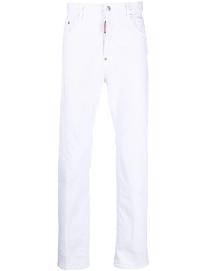 Shop Dsquared2 Straigh-leg Denim Jeans In White