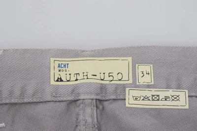 Shop Acht Gray Cotton Straight Fit Folded Hem Casual Denim Men's Jeans