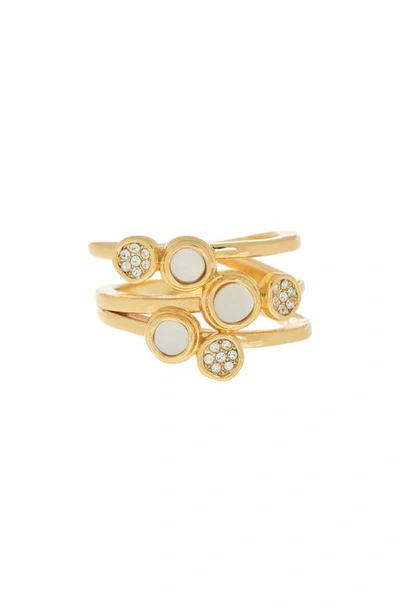 Shop Covet Cz & Mother Of Pearl Faux Stack Ring