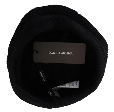 Shop Dolce & Gabbana Black Virgin Wool Women Winter Beanie Cap Women's Hat