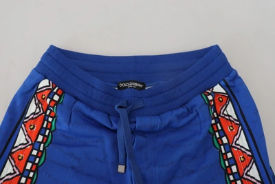 Shop Dolce & Gabbana Blue Cotton Printed Bermuda Men's Shorts In Multicolor