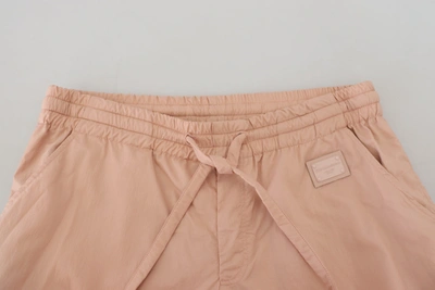 Shop Dolce & Gabbana Peach Solid Men Sweatmen's Men's Pants In Pink