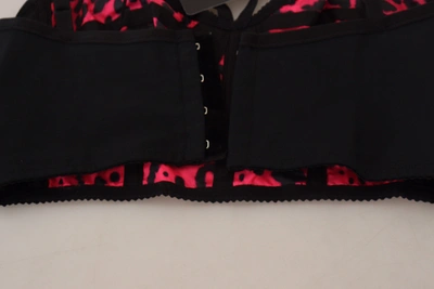 Shop Dolce & Gabbana Pink Leopard Print Cropped Bustier Corset Women's Top