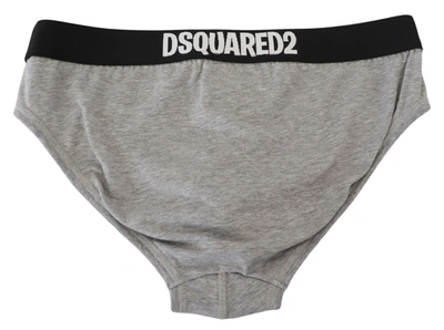 Shop Dsquared² Gray Dsurf Logo Cotton Stretch Men Brief Men's Underwear