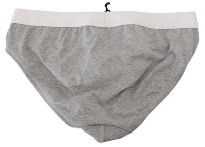 Shop Dsquared² Gray Logo Cotton Stretch Men Brief Pro Men's Underwear