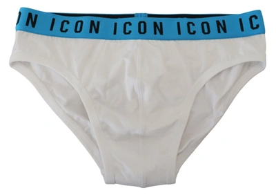 Shop Dsquared² White Icon Logo Cotton Stretch Men Brief Men's Underwear