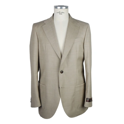 Shop Emilio Romanelli Elegant Summer Wool Men's Jacket In Beige