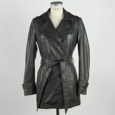 Shop Emilio Romanelli Elegant Brown Leather Trench Women's Coat