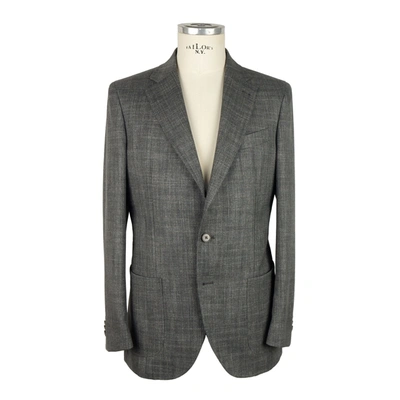 Shop Emilio Romanelli Elegant Summer Wool-linen Men's Men's Jacket In Gray