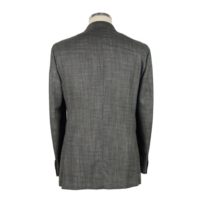 Shop Emilio Romanelli Elegant Summer Wool-linen Men's Men's Jacket In Gray