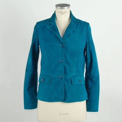 Shop Emilio Romanelli Elegant Green Leather Women's Jacket