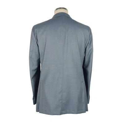 Shop Emilio Romanelli Elegant Summer Men's Light Blue Wool Men's Jacket