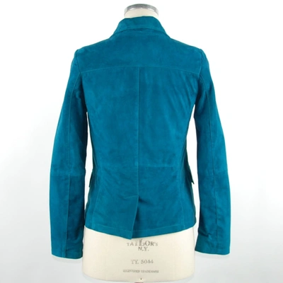Shop Emilio Romanelli Elegant Green Leather Women's Jacket