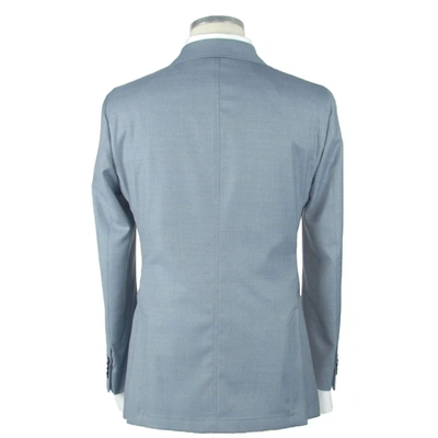 Shop Emilio Romanelli Elegant Slim Light Blue Wool Men's Blazer