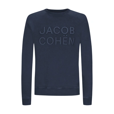 Shop Jacob Cohen Blue Cotton Men's Sweater