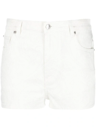 Shop Etro 5 Pockets Shorts In White