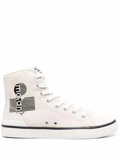 Isabel Marant Off-white Bankeen High Sneakers In Nude &amp; Neutrals