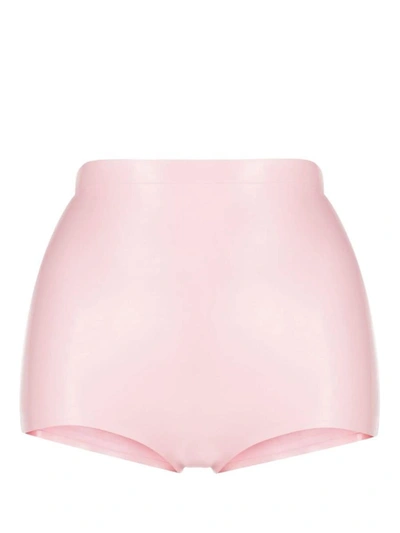 Shop Maison Margiela Latex High-waist Briefs In Baby Pink
