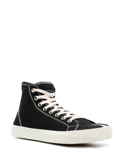 Shop Maison Margiela Split-toe High-top Sneakers In Black/white