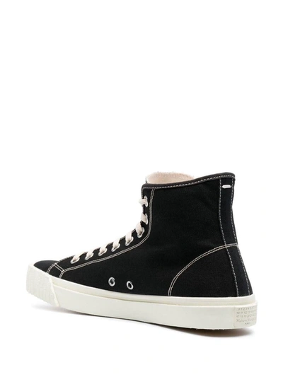 Shop Maison Margiela Split-toe High-top Sneakers In Black/white