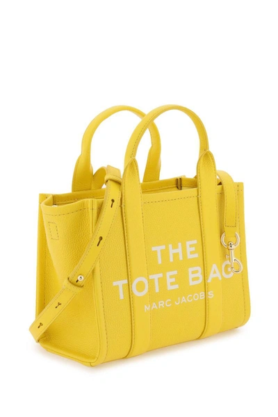 Shop Marc Jacobs 'the Leather Small Tote Bag' In Yellow