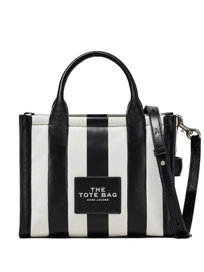 Shop Marc Jacobs Small The Striped Tote Bag In Black/white