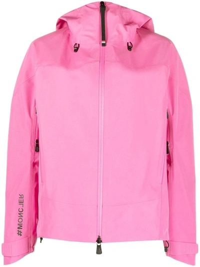 Shop Moncler Zip-up Hooded Lightweight Jacket In Pink