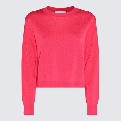 Shop Moschino Fuchsia Virgin Wool And Viscose Blend Sweater