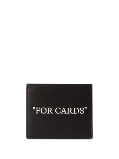 Shop Off-white Quote Bookish Leather Cardholder In Black White