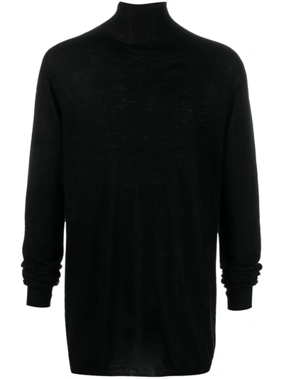 Shop Rick Owens Roll-neck Virgin Wool Jumper In Black